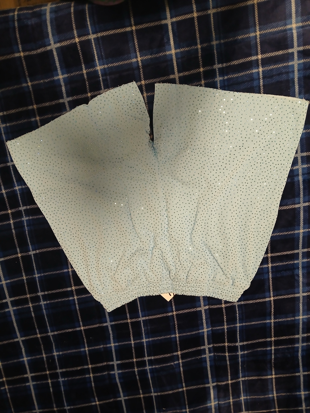 Sp5der Light Blue Rhinestone Shorts - Picture 4 of 4